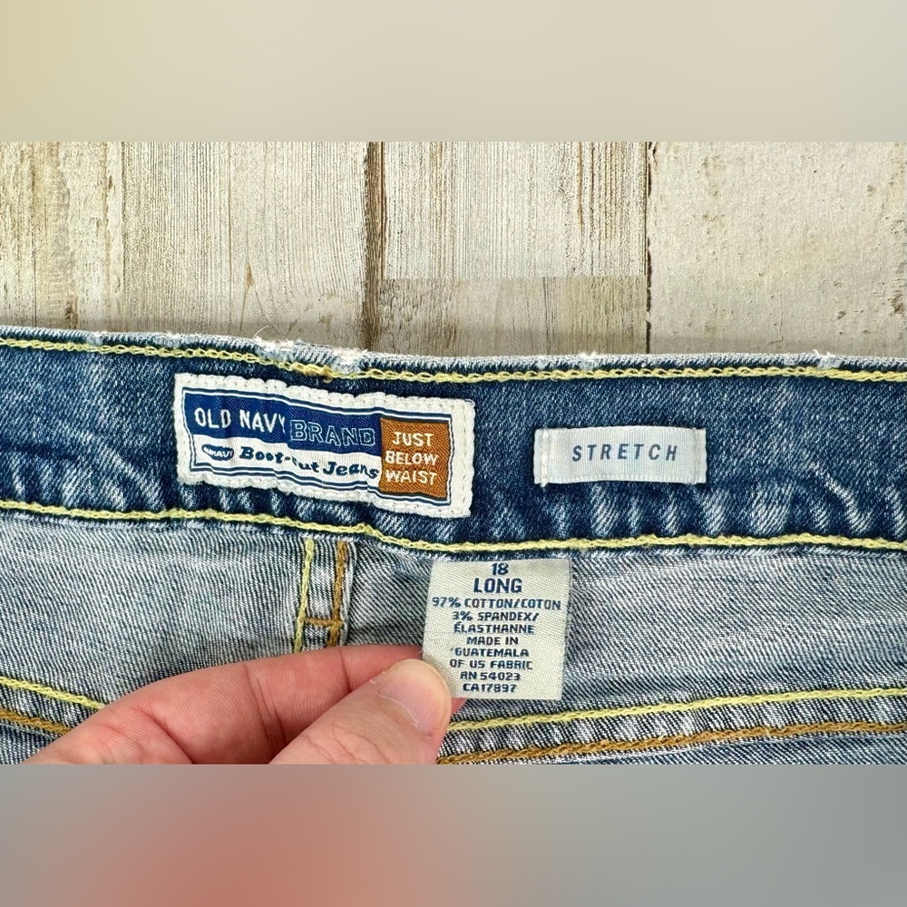Vintage Old Navy Jeans Womens 18L Blue Mid Rise Wide Leg 38x33 Y2K Denim - Picture 4 of 10